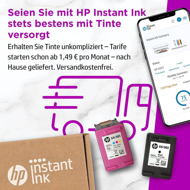 HP ENVY 6010e Multifunktionsdrucker (HP+, Drucker, Scanner, Kopierer, WLAN, Airprint) inklusive 6 Mo