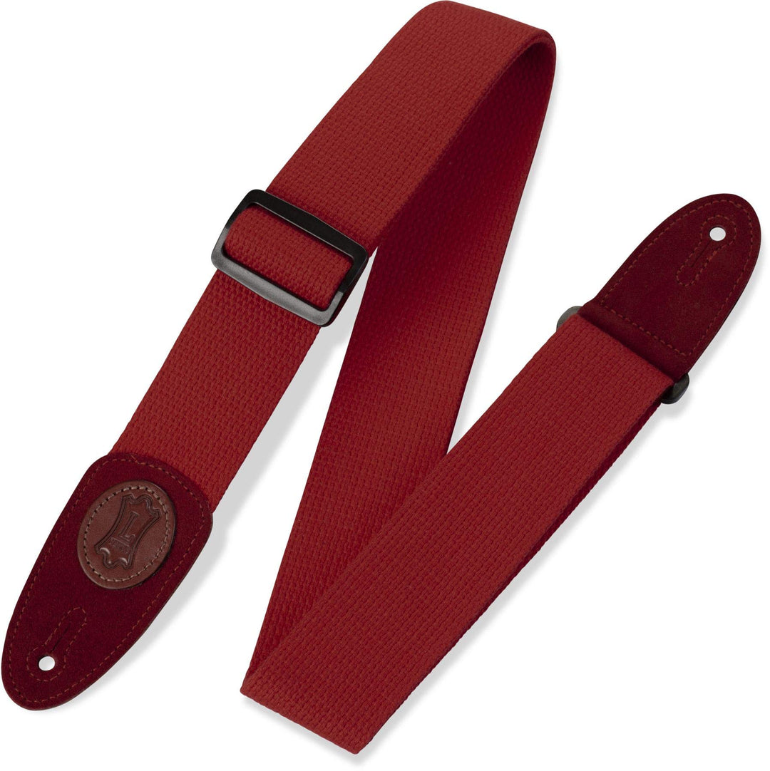 Levy's Leathers MSSC8-RED Gitarrengurte 2" Signature Series Cotton Strap - Red Rot, Rot
