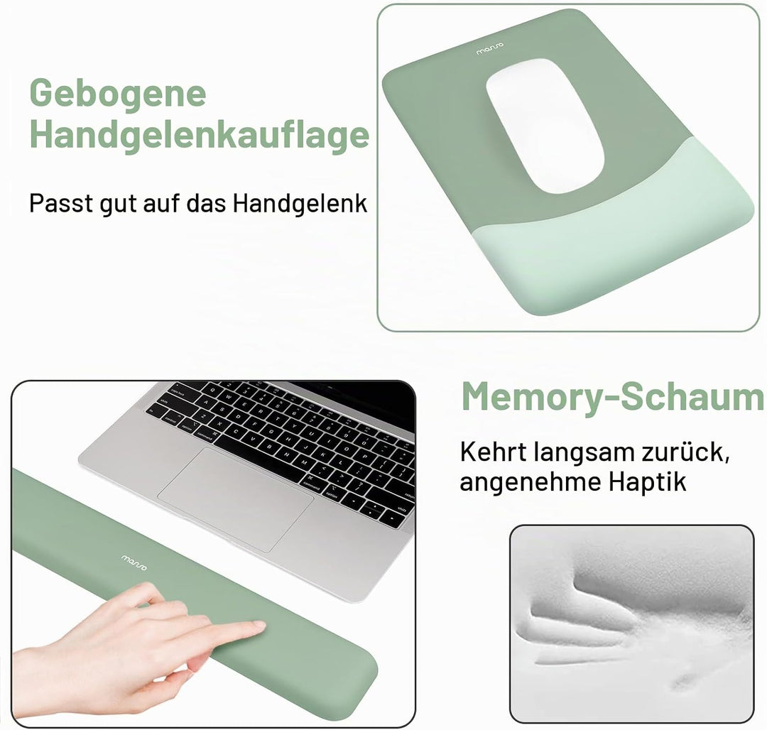 MOSISO Tastatur Mauspad Set,Grosses Mauspad&amp;Rechteckige Tastatur Handgelenkauflage mit Handgelenkauf