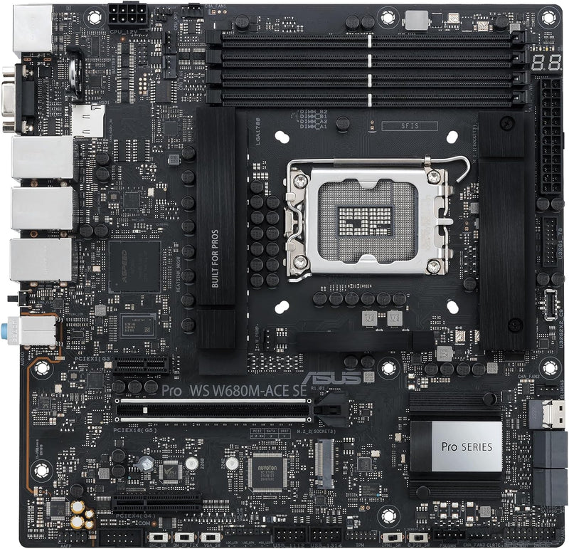 ASUS Pro WS W680M-ACE SE Intel LGA 1700 mATX BMC AST2600 Workstation Motherboard, PCIe 5.0x16, DDR5,