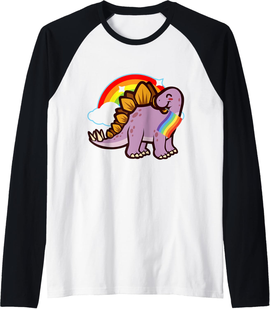LGBT schwul lesbisch Stolz, Regenbogen, Stegosaurus Dinosaur Raglan