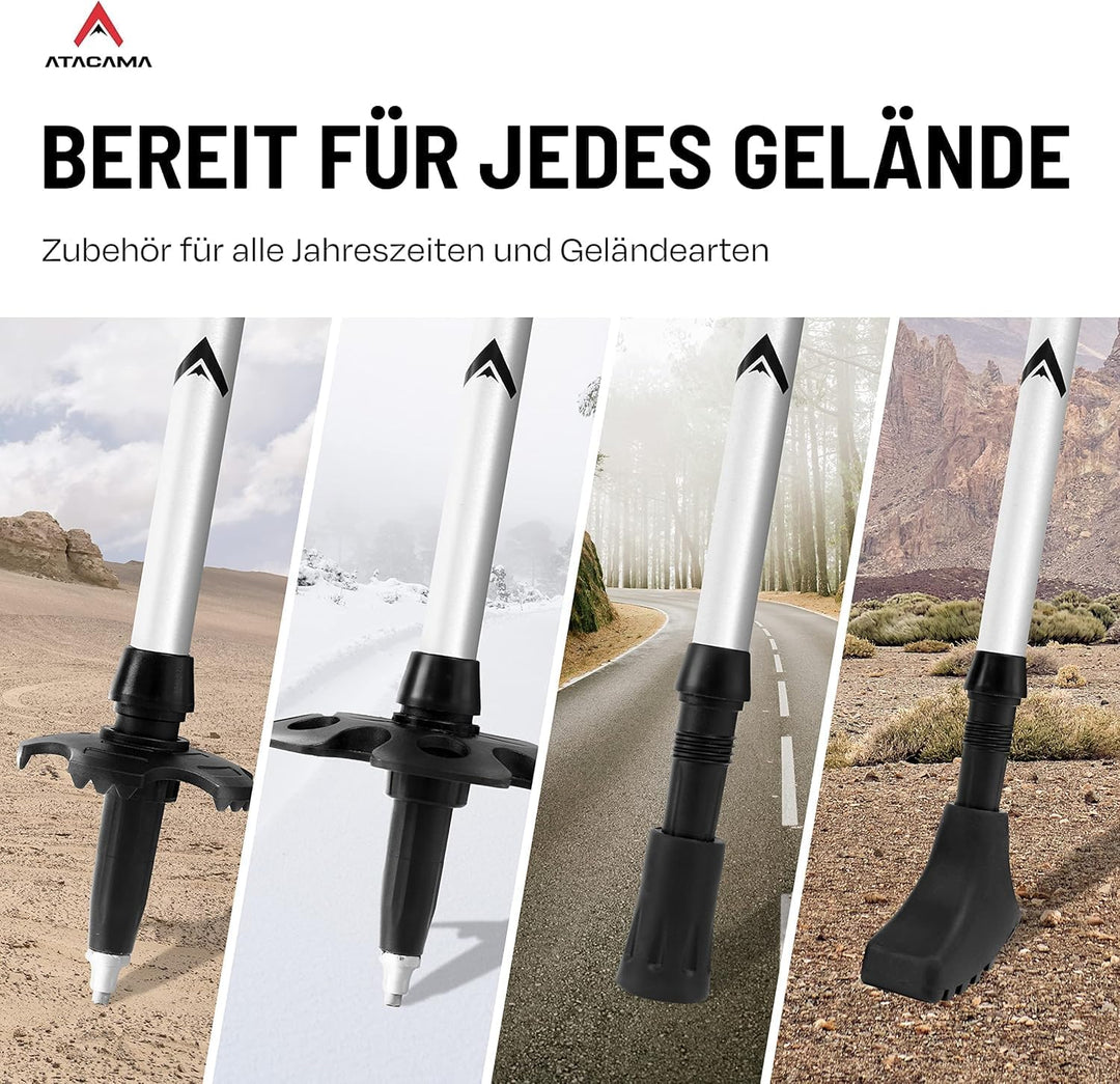 ATACAMA Nordic Walking Stöcke Damen und Herren Wanderstöcke Faltbar &amp; Wanderstöcke Teleskop aus Carb