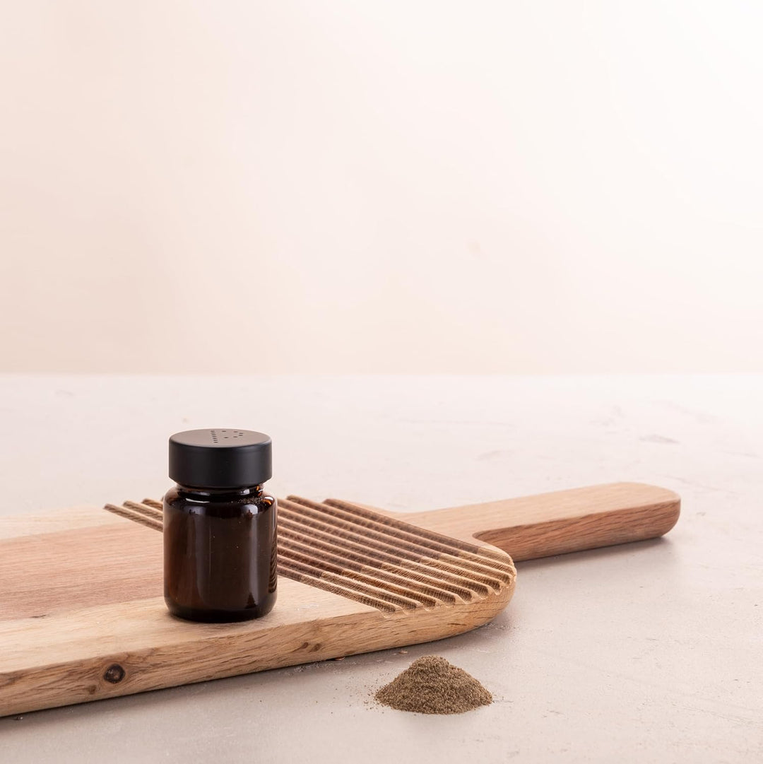 Salzstreuer und Pfefferstreuer Set aus Braunglas - Salt Shaker mit Edelstahl Deckel – Streuer für Pf