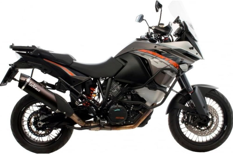 Endschalldämpfer LeoVince SLIP-ON SBK NERO, Edelstahl schwarz, Carbon Kappe, mit Zulassung für KTM 1