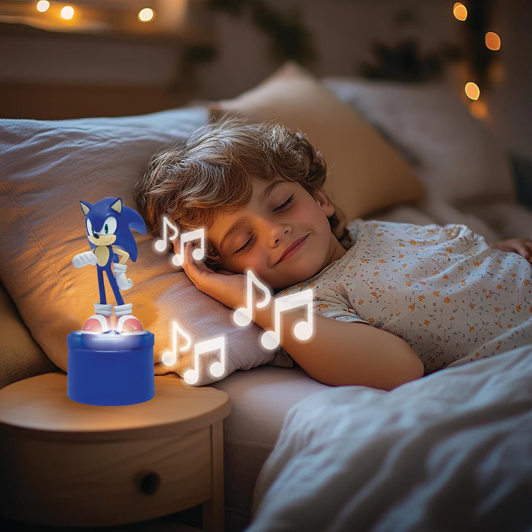 Lexibook, SEGA Sonic The Hedgehog, Nachtlicht mit Lautsprecher, Weiches Licht, Batteriebetrieben, Bl
