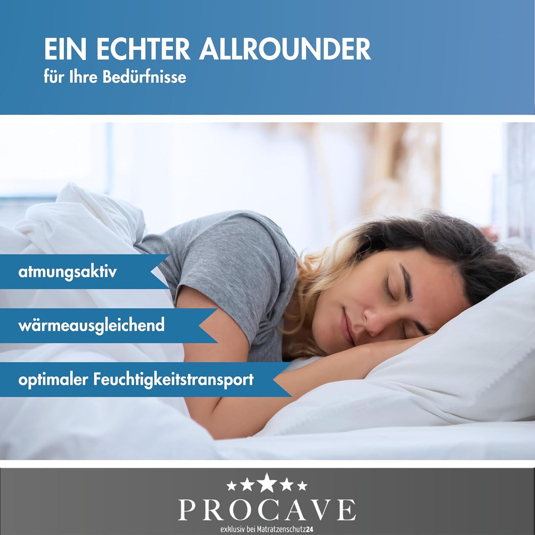 PROCAVE Micro-Comfort Qualitäts-Bettdecke für den Sommer | Entspannt schlafen | Atmungsaktive Steppd