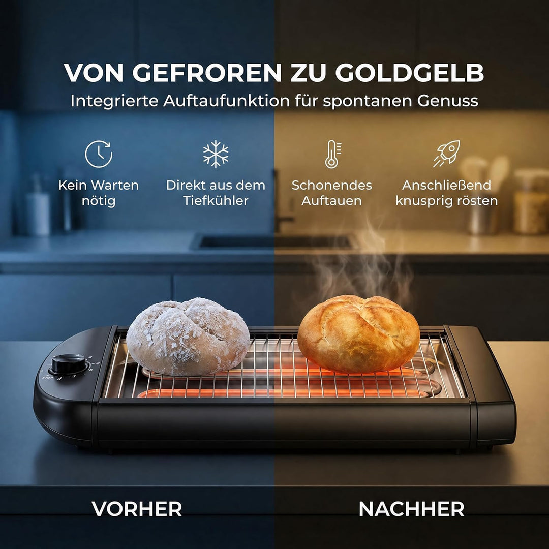 Melissa 16140145 Tisch-Toaster/Flacher Ofen-Buns-Wärmer - Toast, Sandwich & Brötchen schnell backen
