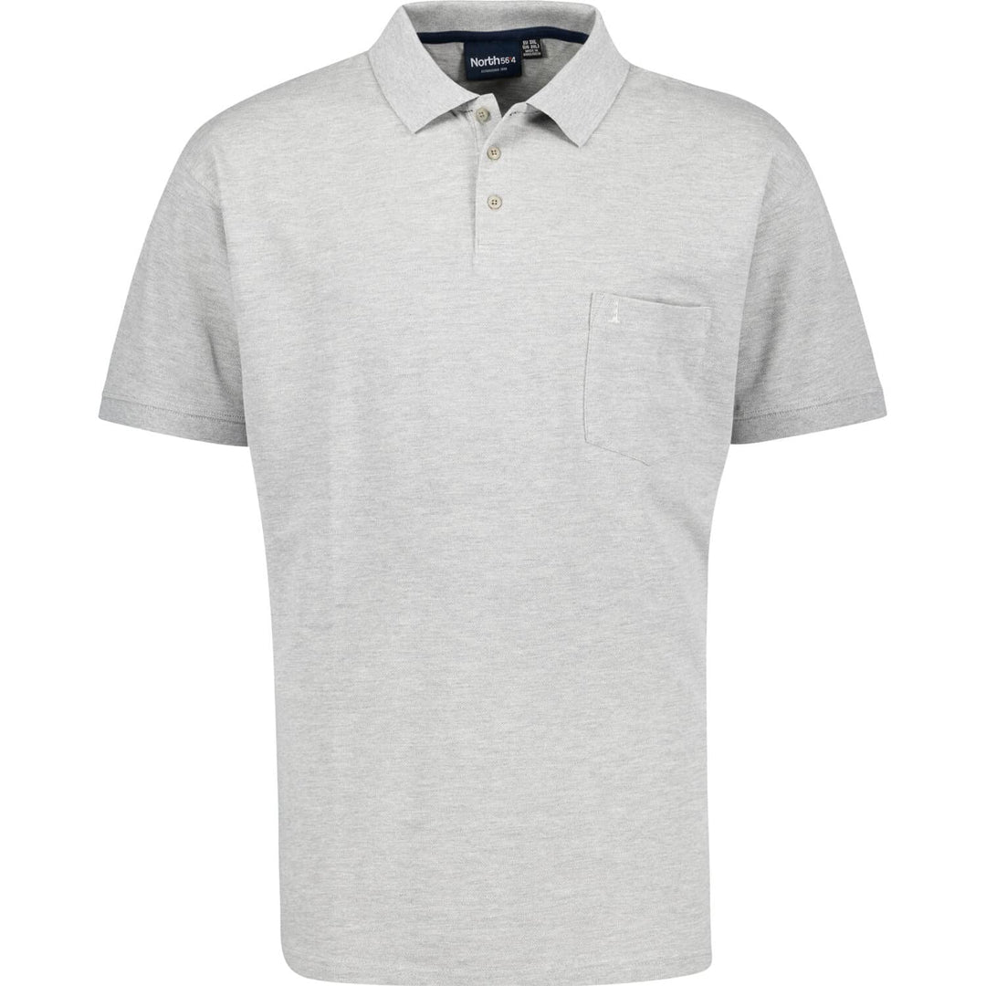 Allsize Pique Poloshirt in hellgrau von Greyes/North 56°4 für Herren Übergrössen 3XL - 8XL, Grösse:8