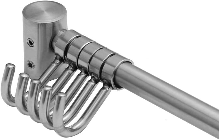 ONPIRA Hakenleiste, Küchenleiste aus Edelstahl von 5-10 Haken zum auswählen (9 Haken), 9 Haken