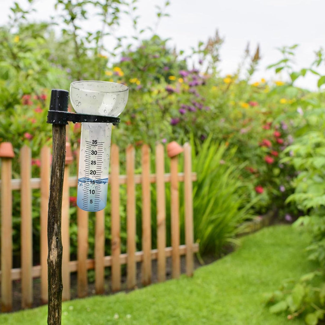 2 Stück Regenmesser: 35 mm Glas-Regenmesser mit klarer Skala, Trichterförmige Regenmessgeräte, Outdo