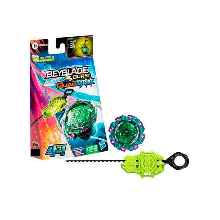 Hasbro Beyblade Burst QuadStrike Chain Kerbeus K8 Starter Pack, Battle Kreisel mit Starter, Spielzeu