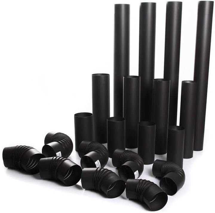 Ofenrohr FAL Rauchrohr feueraluminiert Kaminrohr Schwarz Abgasrohr 110 mm Länge 50 cm Ofenzubehör 11