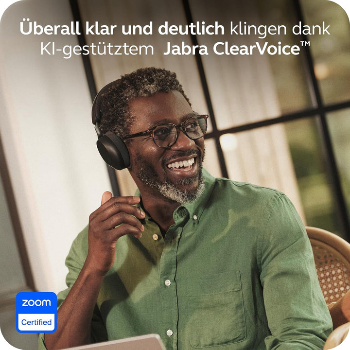 Jabra Evolve3 75, UC, Link390c, Black, WLC Chrg Schwarz USB-C-Adapter + Ladestation Alle Plattformen
