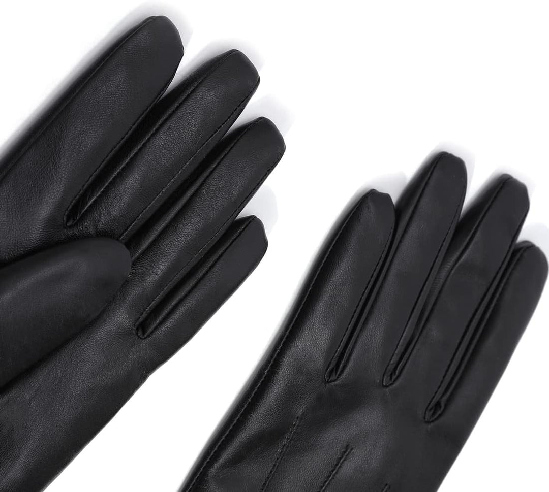 Harssidanzar Damen Lederhandschuhe Winter Warmes Kaschmirfutter Touchscreen Vintage Finished GL017EU