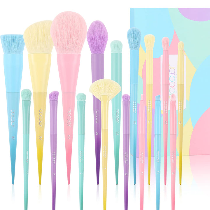 Pinselset Makeup Docolor 17 Stück Make up Pinsel Set Rosa Schminkpinsel Set Enthält Lidschattenpinse