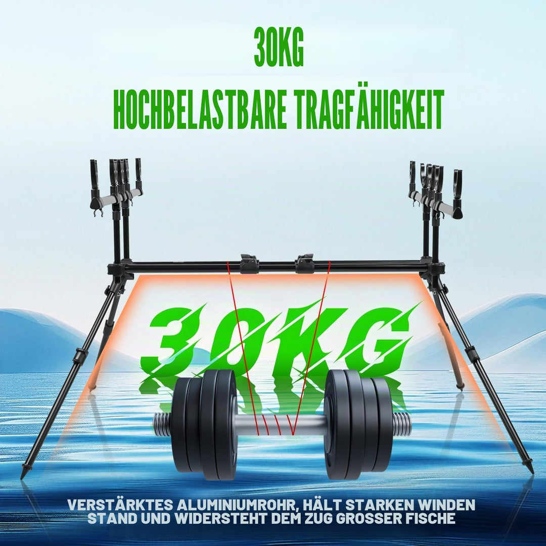Yun Nong Angelrutenhalter für Karpfenangeln, voll verstellbar, Vollaluminium-Konstruktion, stabiler