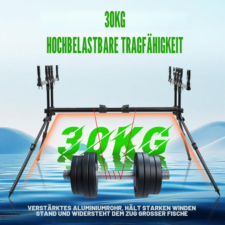Yun Nong Angelrutenhalter für Karpfenangeln, voll verstellbar, Vollaluminium-Konstruktion, stabiler