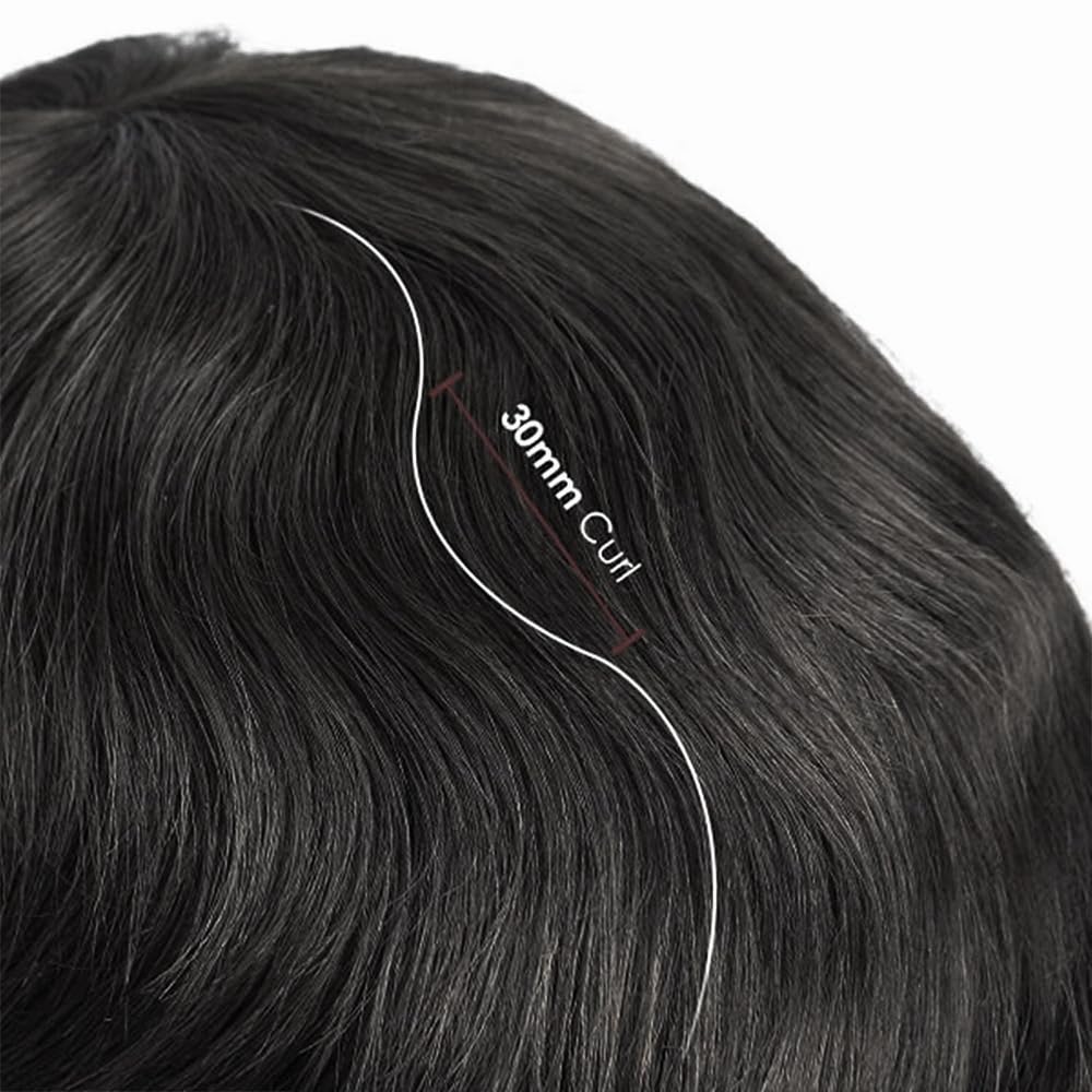 Lordhair Perücke Männer,Realität Toupet,0,06 mm Alle V-Looped Dünnes,Haarfreestyle,Natürlich eng anl