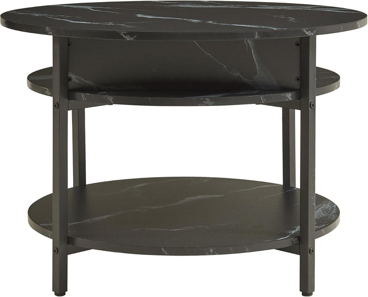 [en.casa] Couchtisch mit Hebeplatte rund Kandas Wohnzimmertisch mit Stauraum Ø70 x 49 cm Kleiner Tis