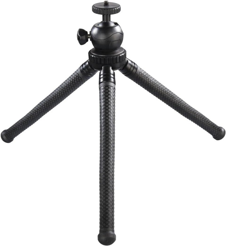 Hama Stativ Flexpro (für Smartphone, GoPro und Kameras, mit Gelenkfüssen, Höhe 27 cm) schwarz, Schwa