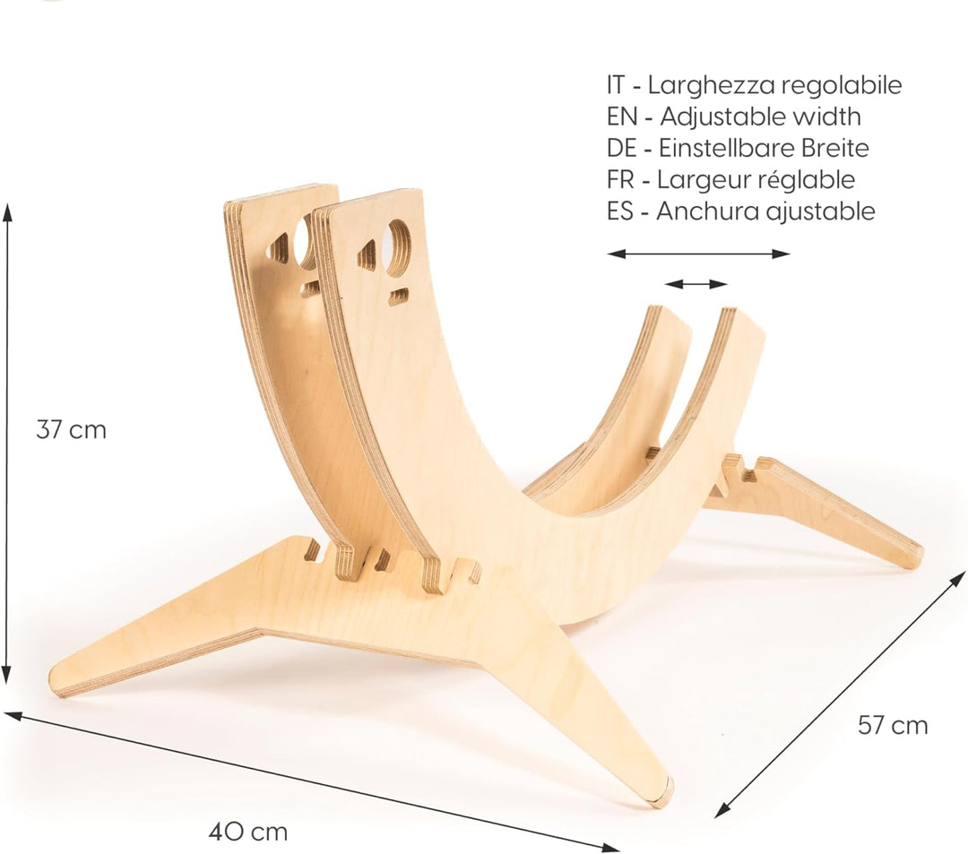Tori Fahrradträger, verstellbar, freistehend, aus Holz, für Räder mit einer Dicke von 2,7 cm bis 9,6