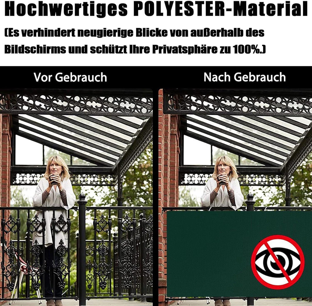 Ufamiluk balkonverkleidung 100x1000cm meterware Tuch fest Kunststoff Fuer den Balkon Windschutz Balk