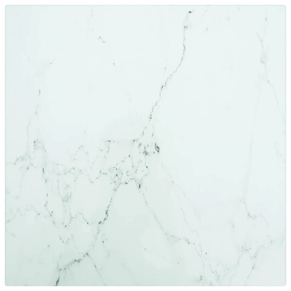 BADJAS Tischplatte Weiss Hartglas in Marmoroptik Schreibtischplatte, DIY Stabile Esstisch, Schreibti