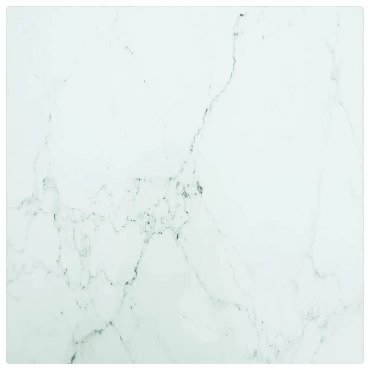 BADJAS Tischplatte Weiss Hartglas in Marmoroptik Schreibtischplatte, DIY Stabile Esstisch, Schreibti