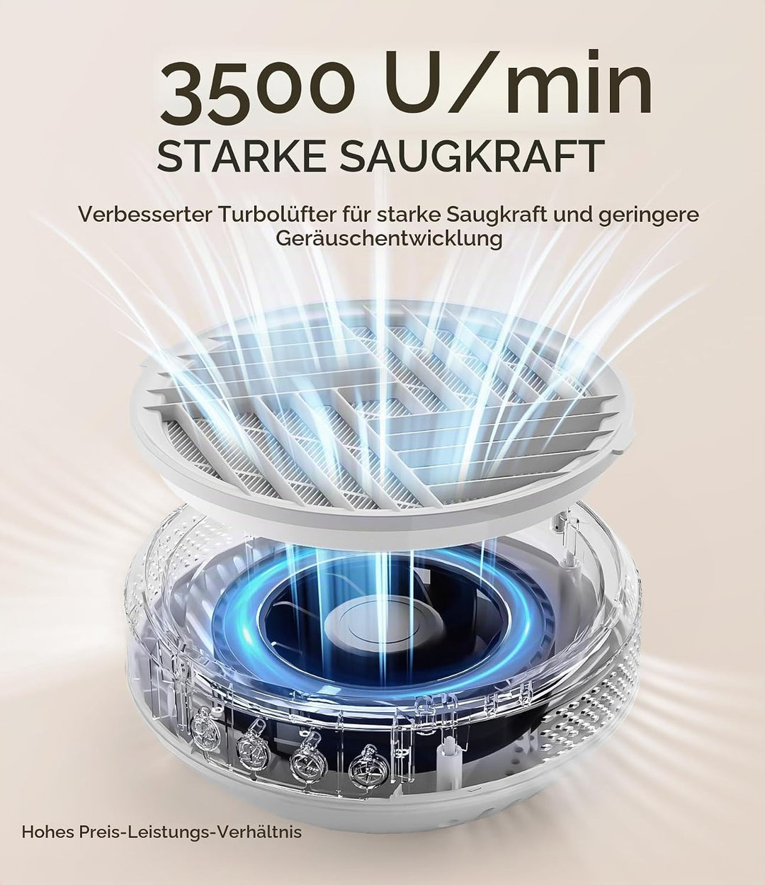MelodySusie SProR Wiederaufladbarer Nagelstaubsauger, Vakuum Professioneller Staubabsaugung mit Filt