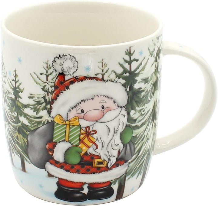 Dekohelden24 Porzellan Weihnachts-Tassen - Becher als 3er Set, Höhe: 9 cm - Ø 9,5 cm, Fassungsvermög