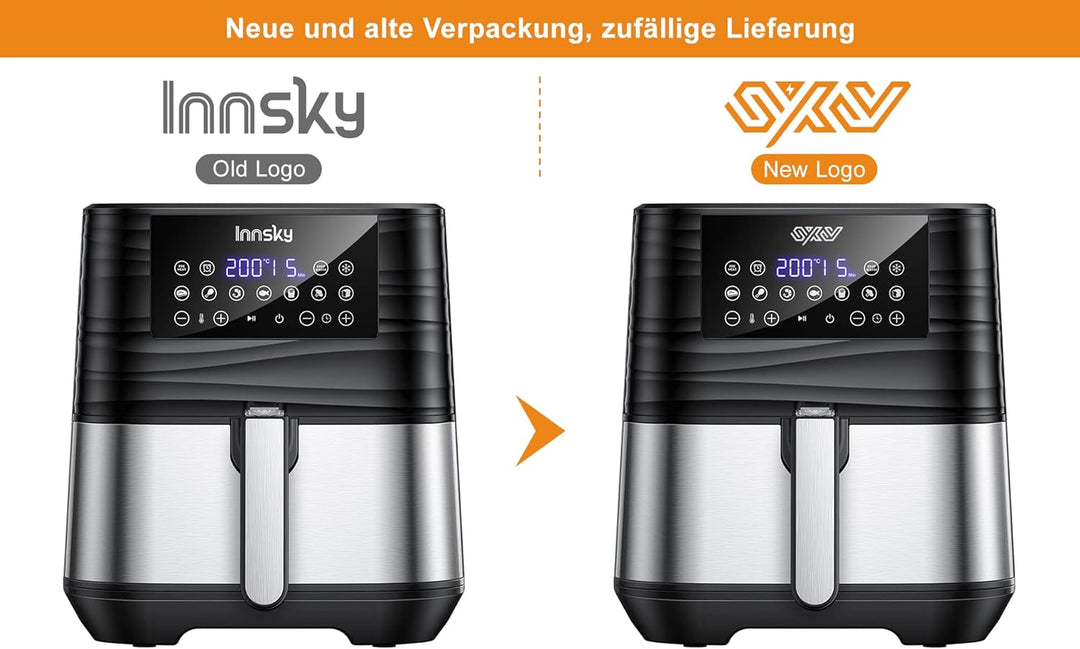 Innsky Heissluftfritteuse 5,5L XXL, 1700W Heissluftfriteuse mit Digitalem LED-Touchscreen und 7 Prog