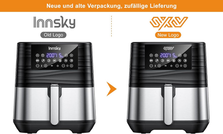 Innsky Heissluftfritteuse 5,5L XXL, 1700W Heissluftfriteuse mit Digitalem LED-Touchscreen und 7 Prog