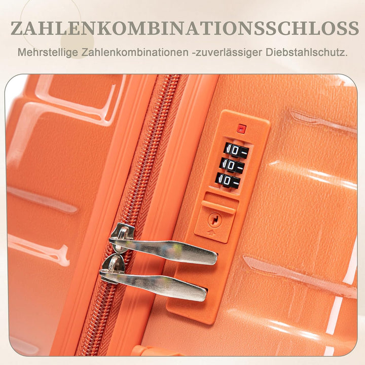Hartschalen-Koffer Trolley Handgepäck Rollkoffer, Reisekoffer Set mit 4 Rollen, 2er Gepäckset, Blau