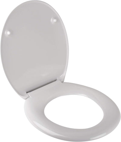 'aquaSu® Antibakterieller WC-Sitz mit Absenkautomatik Siena | Toilettensitz in Grau | Duroplast Toil