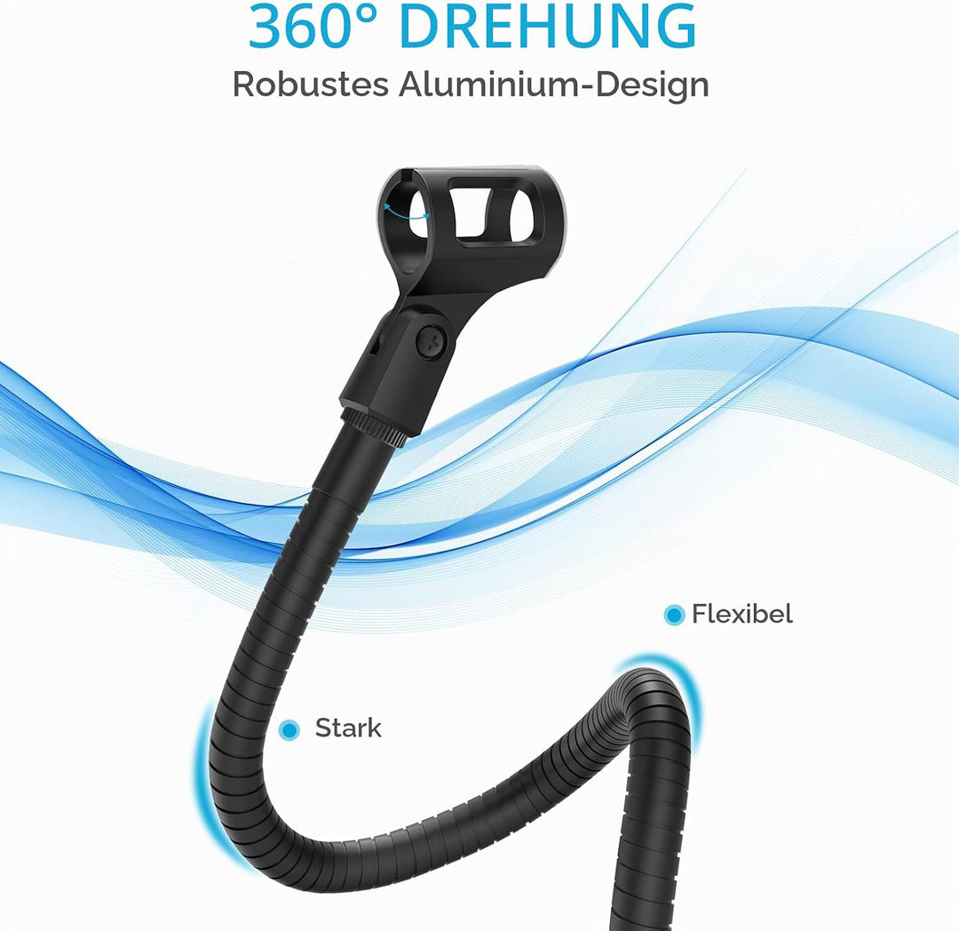 zealsound Mikrofon Arm Ständer,Verstellbarer Schwanenhals Mikrofonarm mit Microphone Clip, 3/8" auf