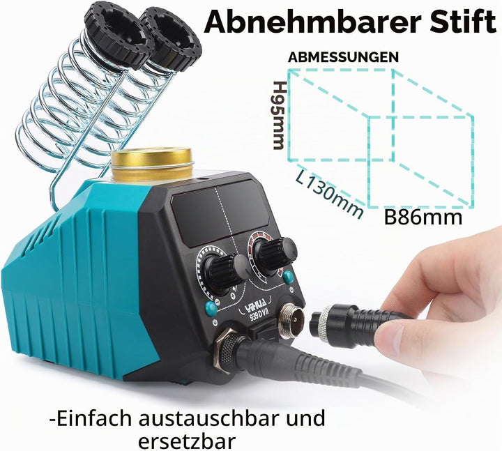 YIHUA 939D-VII brandmalerei-Werkzeug Holzbrennstift-Set Station 2-in-1 Solid-Point 200-480°C (mit Te