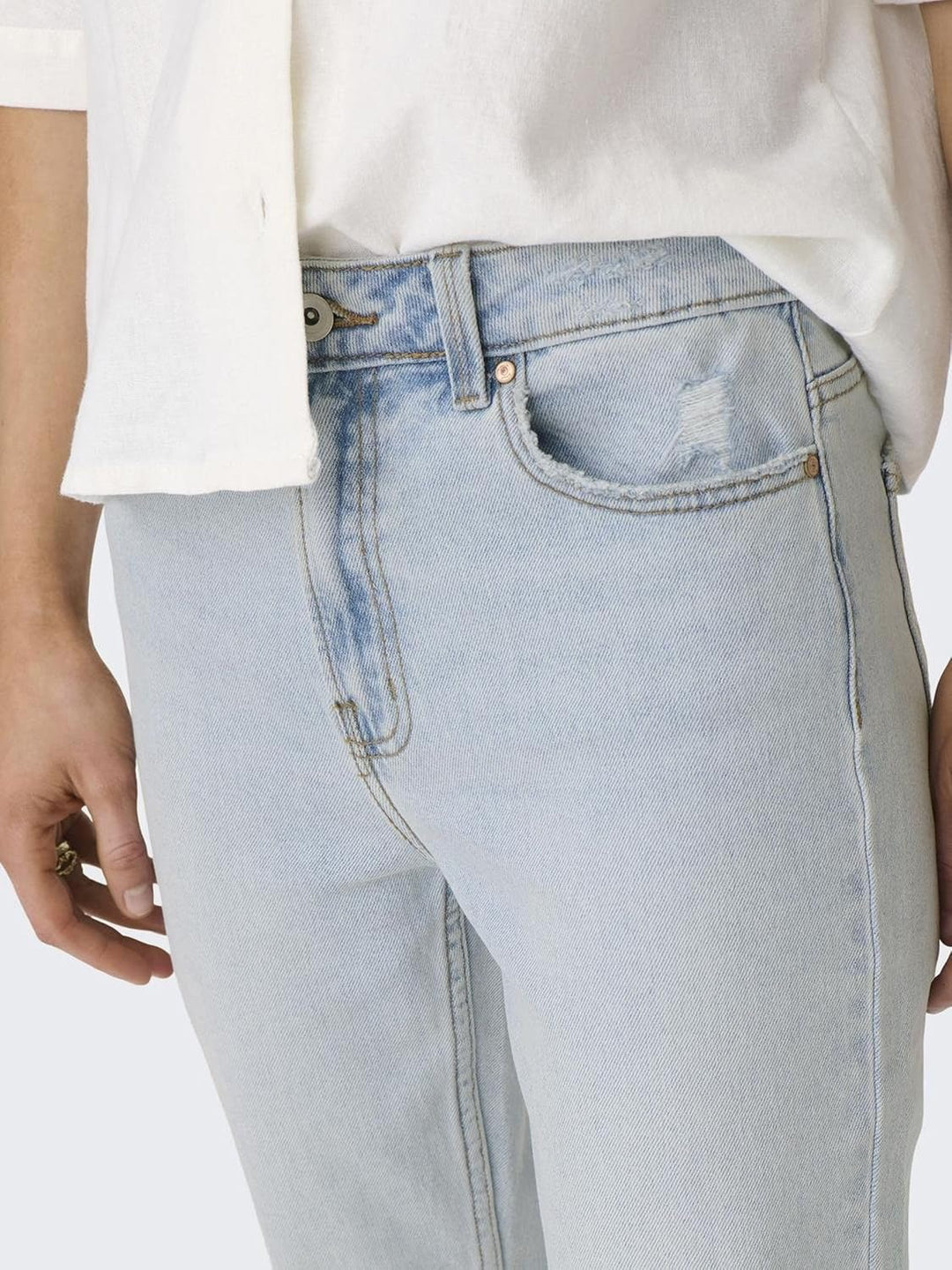 ONLEMILY HW STR RAW CR AK MAS440 NOOS 26W / 30L Light Blue Denim, 26W / 30L Light Blue Denim