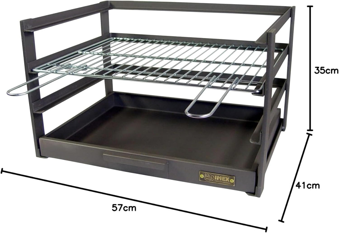IMEX EL ZORRO 71472.0, Grillschublade mit verzinktem Grillrost, 57 x 41 x 35 cm,