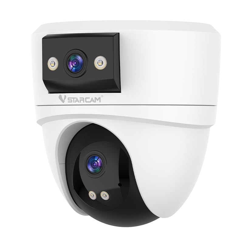 VSTARCAM 6MP Doppelobjektiv Überwachungskamera Innen, Deckenmontage, 2,4G/5G Dualband WiFi, 360° PTZ