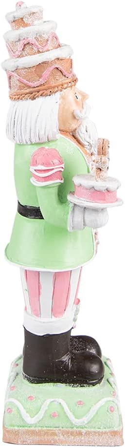 Clayre & Eef Figur Nussknacker 24 cm Grün Rosa Polyresin Weihnachtsdekoration