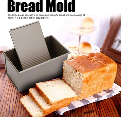 Backform mit Deckel, Toastbrotform Brotbackform Kohlenstoffstahl Brot Kuchen Backen Rechteck Laib Pa