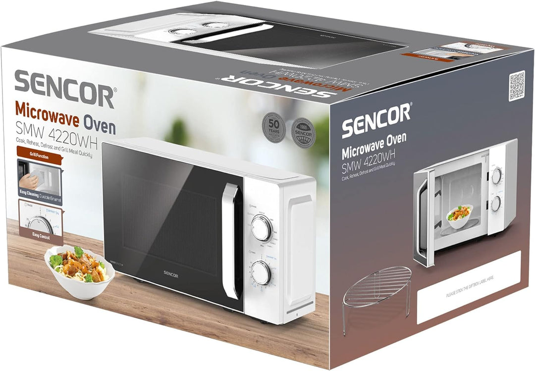 Sencor Mikrowelle mit Grill - Leistungsstark und Elegant – Multifunktionsgerät mit emailliertem Inne