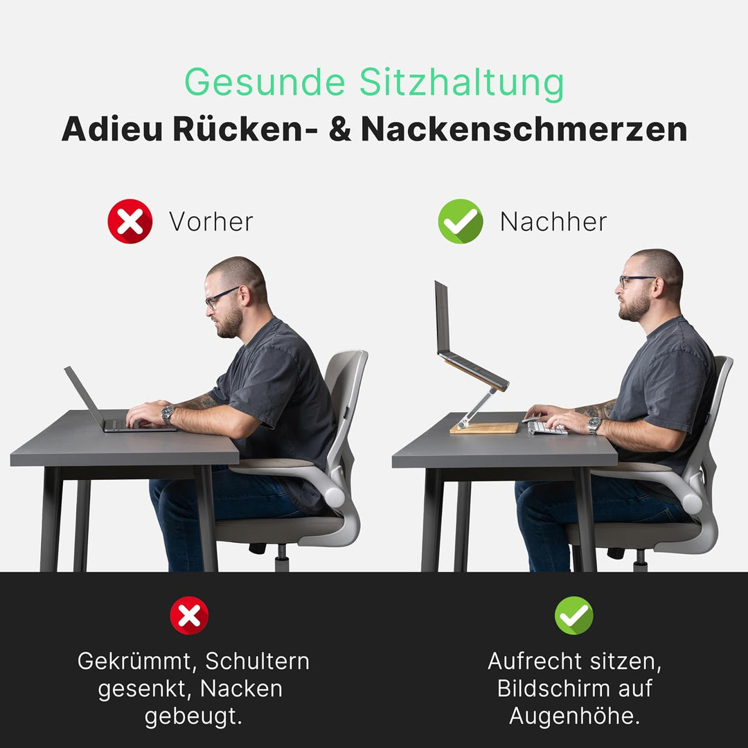 Laptop Ständer - Laptopständer - Notebook Ständer - Laptop Stand for Desk Bambus, Bambus