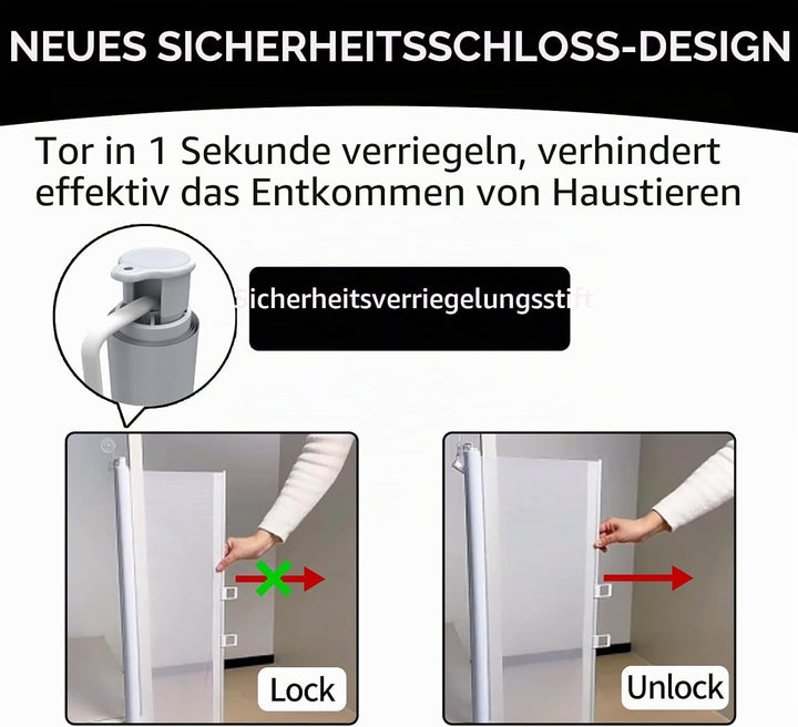 Treppenschutzgitter Ausziehbar, mit verstellbarem Schloss &amp; unterer Klemme gegen Unterkriechen. Univ