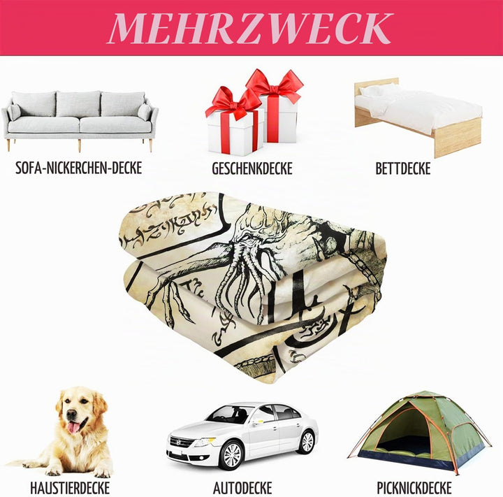 YISUMEI Decke 150x200 cm Kuscheldecken Sanft Flanell Weich Fleecedecke Bettüberwurf Die Rituale von