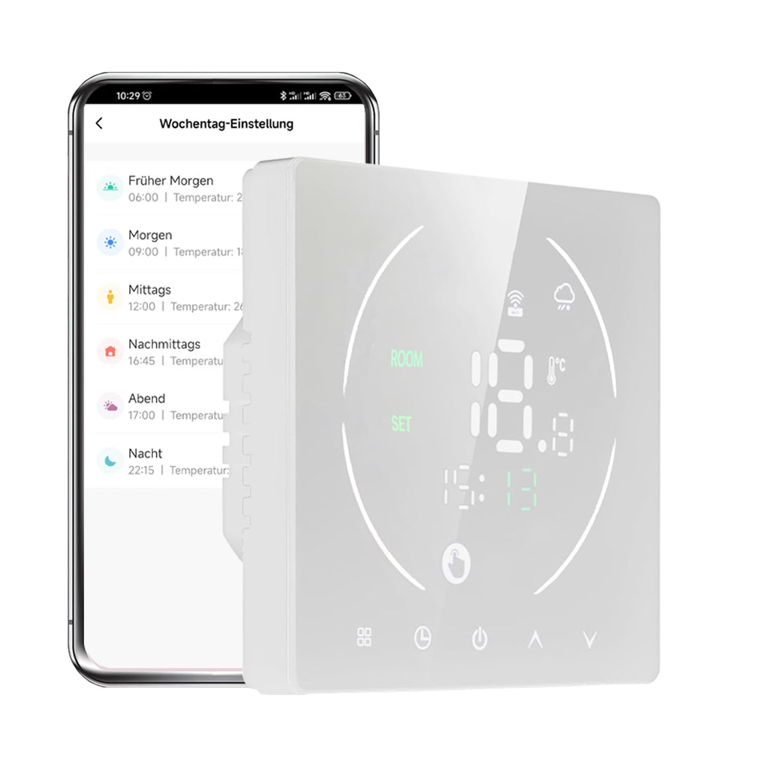 Thermostat Fussbodenheizung, Raumthermostat Fussbodenheizung Für Wasserfussbodenheizung, Smart WiFi