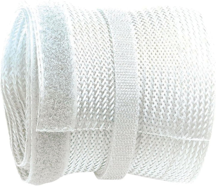 RICOO Kabelkanal Weiss 1000cm lang x 8,5cm breit Z9085W-10 Kabelschlauch wiederverschliessbar mit Kl