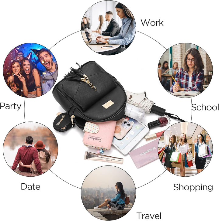 I IHAYNER Girls Fashion Backpack Mini Purse Backpack for Women Small Leather Backpack Purse for Teen