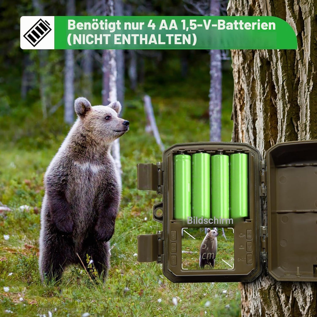 Coolifepro Wildkamera mit Handyübertragung App, 32MP Mini WLAN Wildkamera, 0,1 s Auslösegeschwindigk