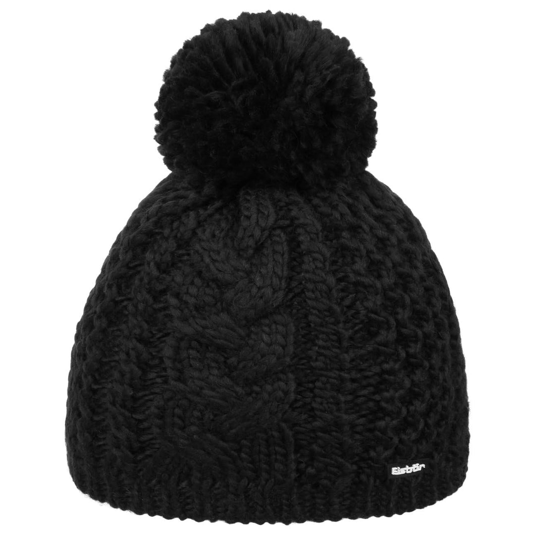 Eisbär Antonia Pudelmütze Damen/Herren - Pompon Zopfstrickmuster Strickmütze mit Futter, Futter Wint